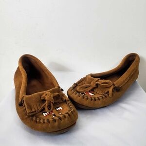 Minnetonka Thunderbird II Moccasin Brown Suede size 9